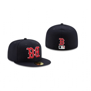 Red Sox Team Disturbance Mirrored Navy 59FIFTY Fitted Hat