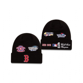 Boston Red Sox Black World Series Patch Cuff Knit Hat