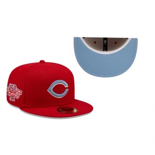 Cincinnati Reds Scarlet 150 Seasons Blue Undervisor 59FIFTY Hat