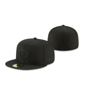 Reds Black Blackout Basic 59Fifty Fitted Hat