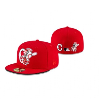 Reds Red Double Logo 59Fifty Fitted Hat