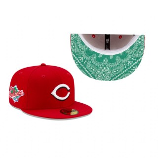 Reds Red Green Paisley Undervisor 59FIFTY Fitted Hat
