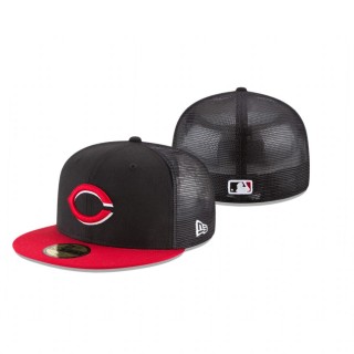 Reds Replica Mesh Back Black 59FIFTY Fitted Cap