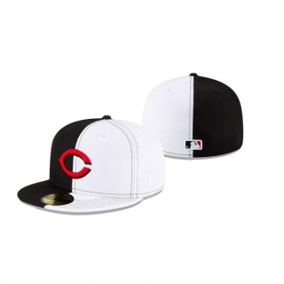 Reds Split Crown Black White 59Fifty Fitted Hat