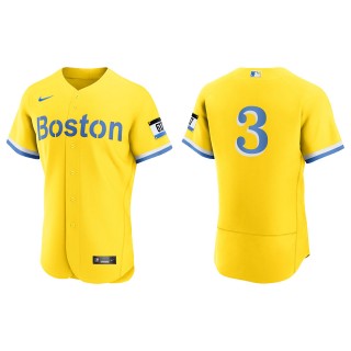 Men's Boston Red Sox Reese McGuire Gold Light Blue City Connect Authentic Jersey