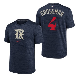 Robbie Grossman Rangers Navy City Connect Velocity Practice Performance T-Shirt