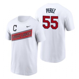 Roberto Perez Indians 2021 Little League Classic White T-Shirt