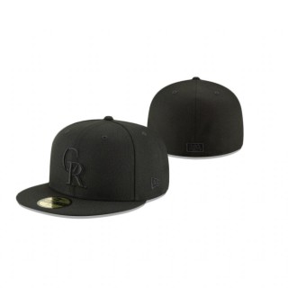 Rockies Black Blackout Basic 59Fifty Fitted Hat