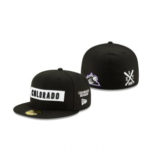 Rockies Black Boxed Wordmark 59FIFTY Fitted Hat