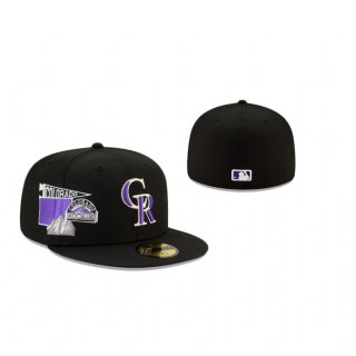 Rockies City Patch Black 59Fifty Fitted Cap