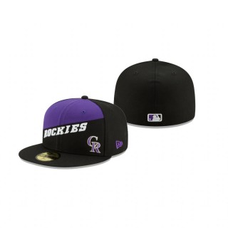 Rockies Color Split Black 59FIFTY Fitted Hat