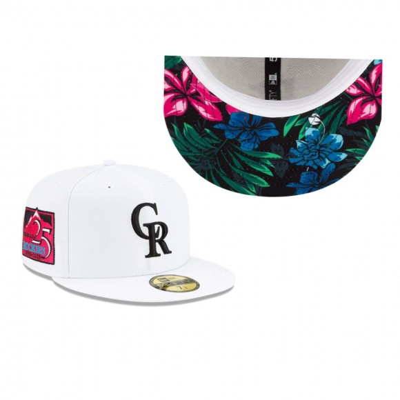 Rockies White Floral Under Visor 59FIFTY Hat