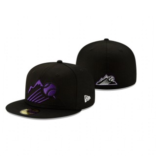 Rockies Logo Elements Black 59FIFTY Fitted Cap
