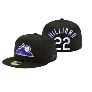 Rockies Sam Hilliard Black 2021 Clubhouse Hat