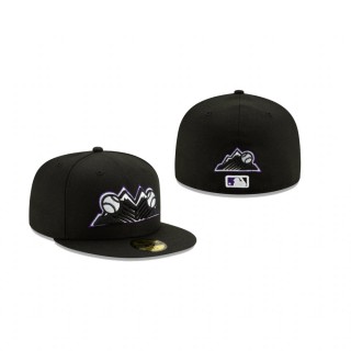Rockies Team Disturbance Mirrored Black 59FIFTY Fitted Hat