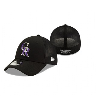 Rockies Black Team Mesh 39THIRTY Flex Hat