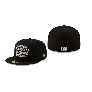 Rockies Black Team Mirror 59FIFTY Fitted Hat