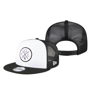 Colorado Rockies White Black Vert 2.0 9FIFTY Trucker Snapback Hat