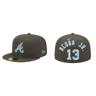 Ronald Acuna Jr. Atlanta Braves Graphite 2022 Father's Day On-Field 59FIFTY Fitted Hat