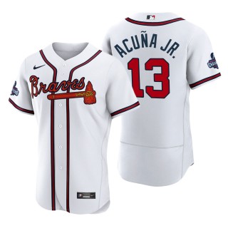 Ronald Acuna Jr. Atlanta Braves White 2021 World Series Champions Authentic Jersey