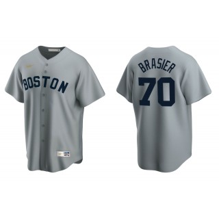 Men's Boston Red Sox Ryan Brasier Gray Cooperstown Collection Road Jersey
