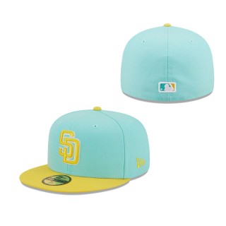 Men's San Diego Padres Turquoise Yellow Spring Color Pack Two-Tone 59FIFTY Fitted Hat