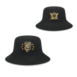 San Francisco Giants Black 2024 Armed Forces Day Bucket Hat