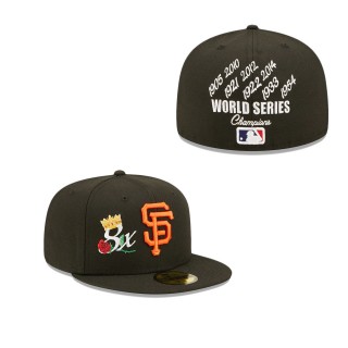 Men's San Francisco Giants Black 8x World Series Champions Crown 59FIFTY Fitted Hat