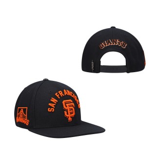 Men's San Francisco Giants Black Stacked Logo Snapback Hat