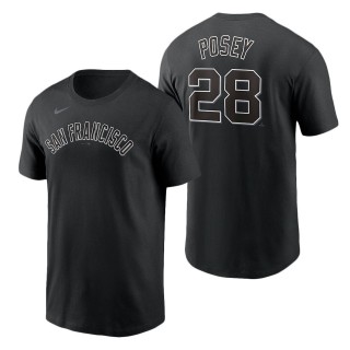 Men's San Francisco Giants Buster Posey Black Black & White T-Shirt