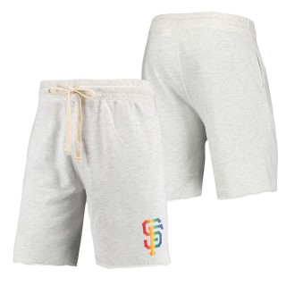 Men's San Francisco Giants Concepts Sport Oatmeal Mainstream Logo Terry Tri-Blend Shorts