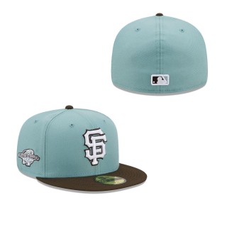San Francisco Giants Light Blue Brown 2002 World Series Beach Kiss 59FIFTY Fitted Hat