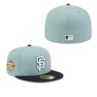 San Francisco Giants Light Blue Navy Beach Kiss 59FIFTY Fitted Hat