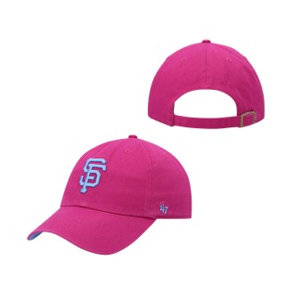 San Francisco Giants Periwinkle Orchid Undervisor Clean Up Adjustable Hat Pink