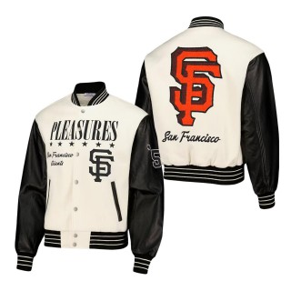 San Francisco Giants PLEASURES White Full-Snap Varsity Jacket