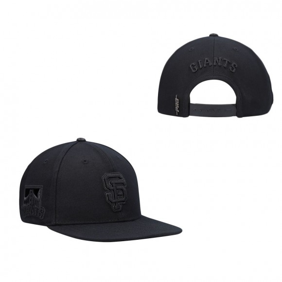 San Francisco Giants Pro Standard Black Triple Black Wool Snapback Hat