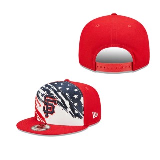 Men's San Francisco Giants Red 2022 4th of July Independence Day 9FIFTY Snapback Adjustable Hat