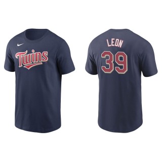 Men's Minnesota Twins Sandy Leon Navy Name & Number T-Shirt
