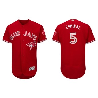 Santiago Espinal Toronto Blue Jays Scarlet Canada Day Authentic Collection Flex Base Player Jersey