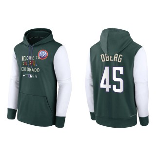 Scott Oberg Colorado Rockies Green Authentic Collection 2022 City Connect Therma Performance Pullover Hoodie