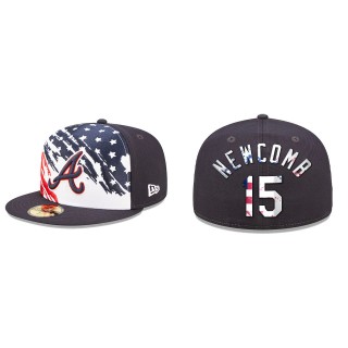 Sean Newcomb Atlanta Braves Navy 2022 4th of July Independence Day On-Field 59FIFTY Fitted Hat