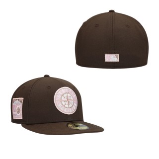 Men's Seattle Mariners Brown 40th Anniversary Pink Undervisor 59FIFTY Fitted Hat