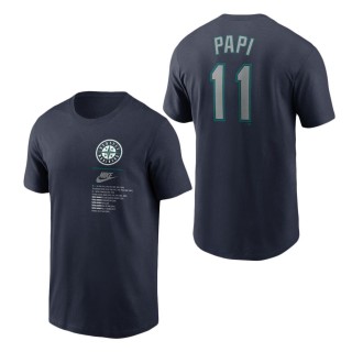 Seattle Mariners Edgar Martinez Teal Legend Name & Number T-Shirt