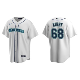 Men's Seattle Mariners George Kirby White Replica Home Jersey