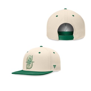 Men's Seattle Mariners Natural Kelly Green St. Patrick's Day Two-Tone Snapback Hat