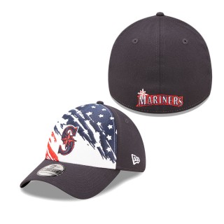 Men's Seattle Mariners Navy 2022 4th of July Independence Day 39THIRTY Flex Hat