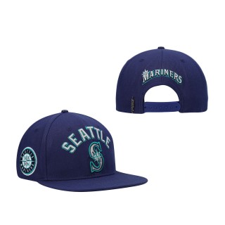 Seattle Mariners Pro Standard Navy Stacked Logo Snapback Hat