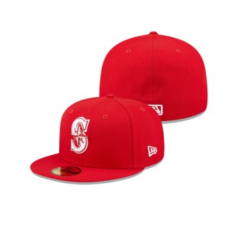 Men's Seattle Mariners Red Logo 59FIFTY Fitted Hat