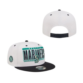 Seattle Mariners Retro Title 9FIFTY Snapback Hat White Navy