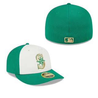 Seattle Mariners White Green 2024 St. Patrick's Day Low Profile 59FIFTY Fitted Hat